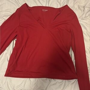 Old Navy Women's Deep Red Long Sleeve Top